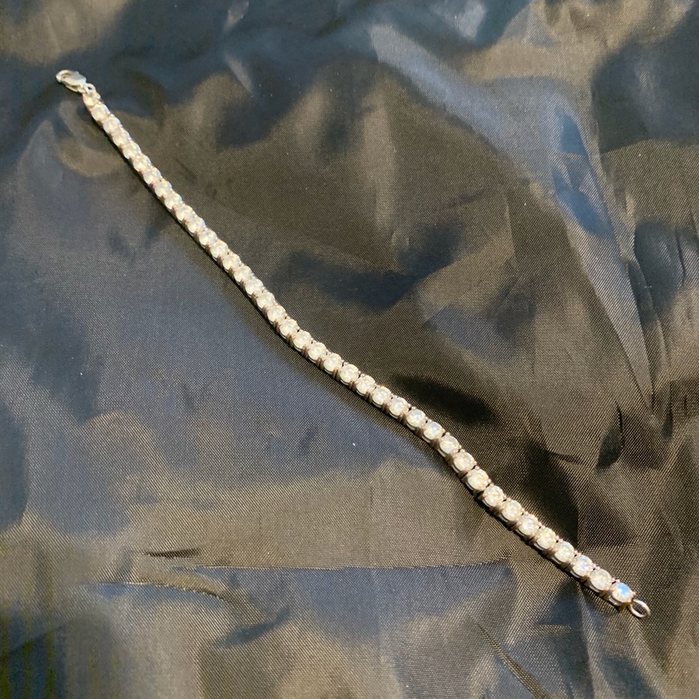 Simulated diamond tennis bracelet
